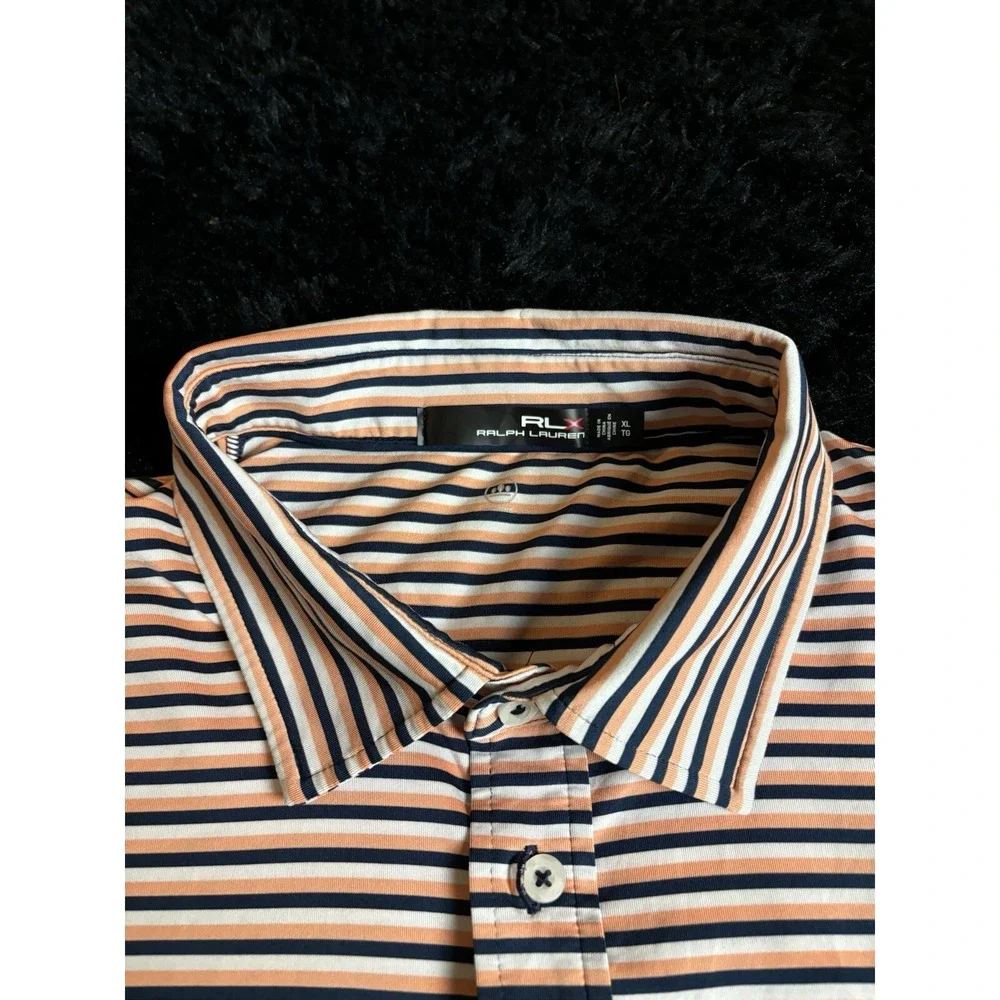 Ralph Lauren RLX Performance Polo Shirt Mens XL Stripe Golf Wicking